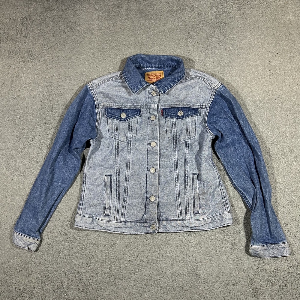 Levi's Two Tone Denim Trucker Jean Jacket Youth Size XL #3731